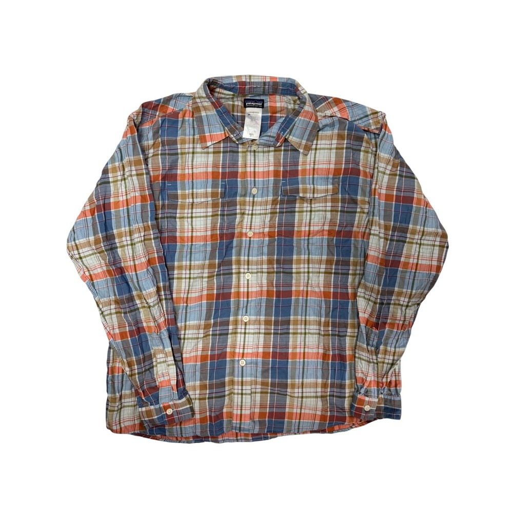 Patagonia Mens Long-Sleeved Buckshot Shirt XL Plaid Organic Cotton 53856